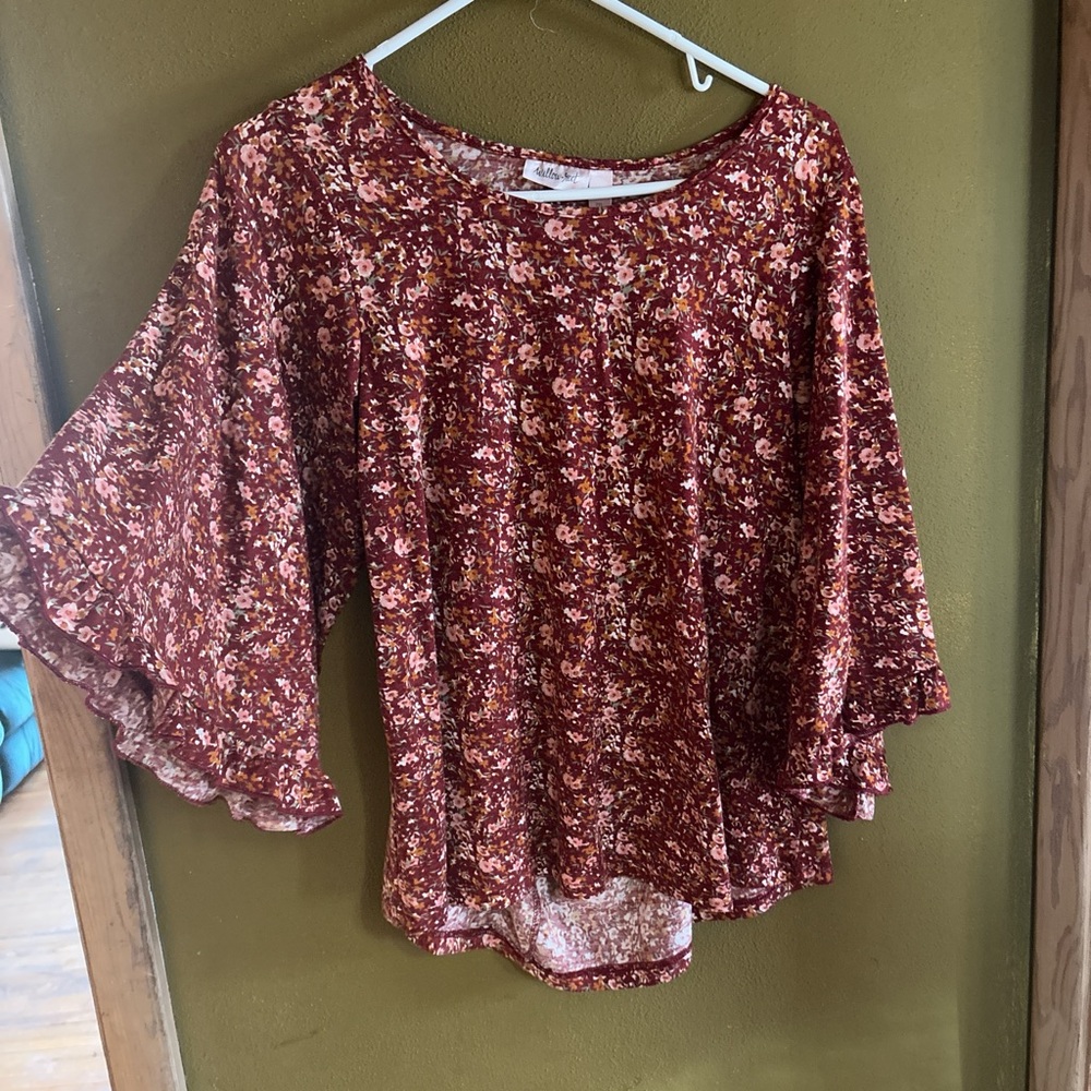 Floral Red Women's Top